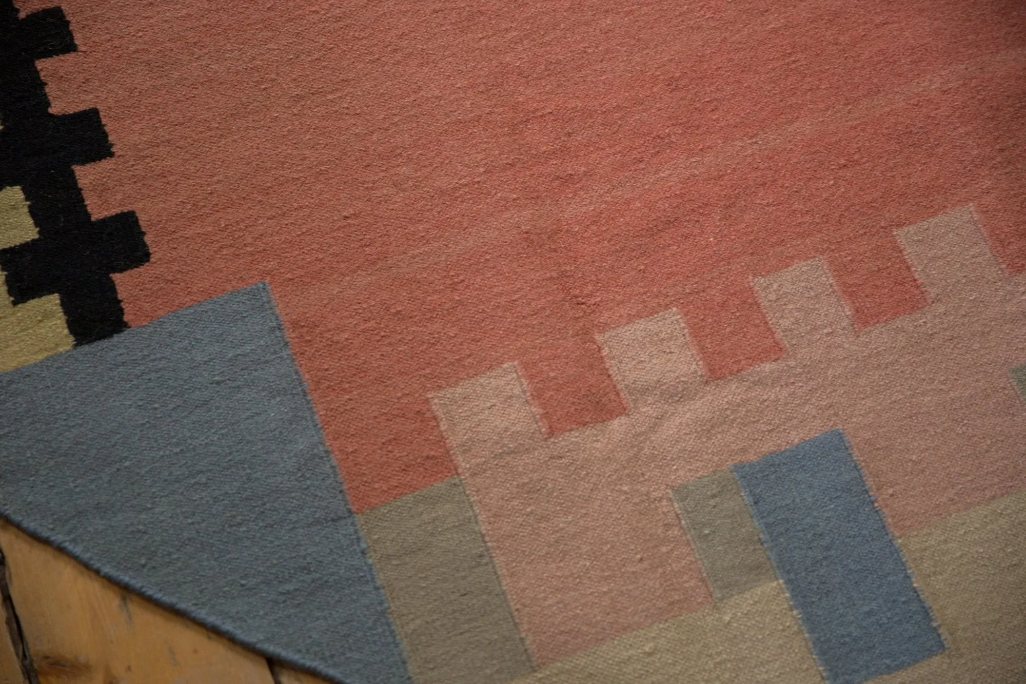 10x10 Vintage Contemporary Kilim Round Carpet