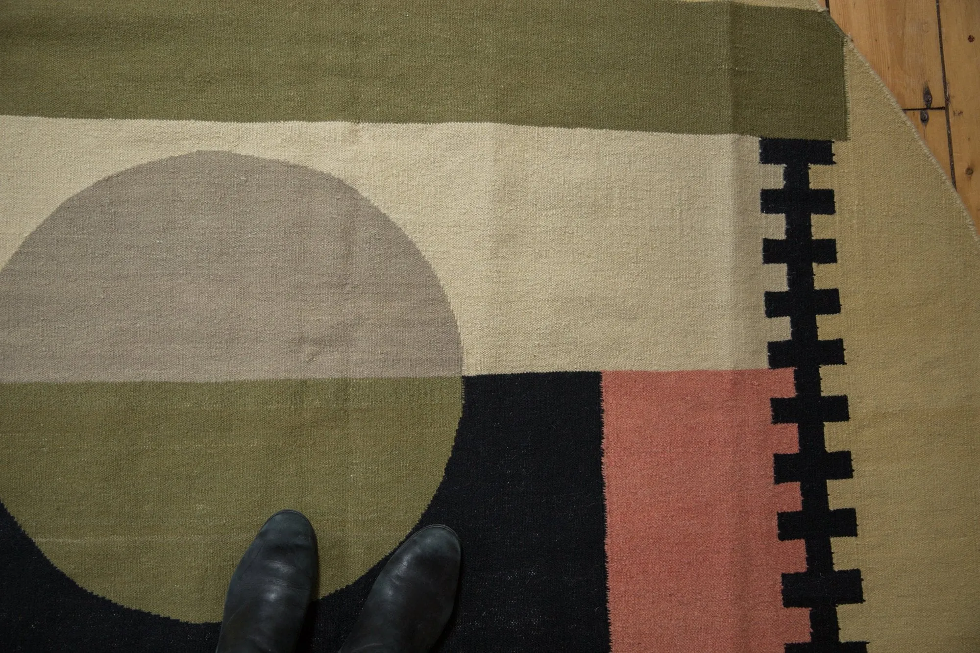 10x10 Vintage Contemporary Kilim Round Carpet