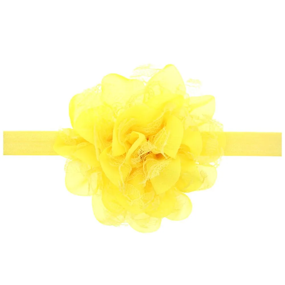 12 Colors Flowers Headbands Baby Children Hair Sticks Elastic Kids Hair Accessories Flowers Girls Head Bands Infant Headband