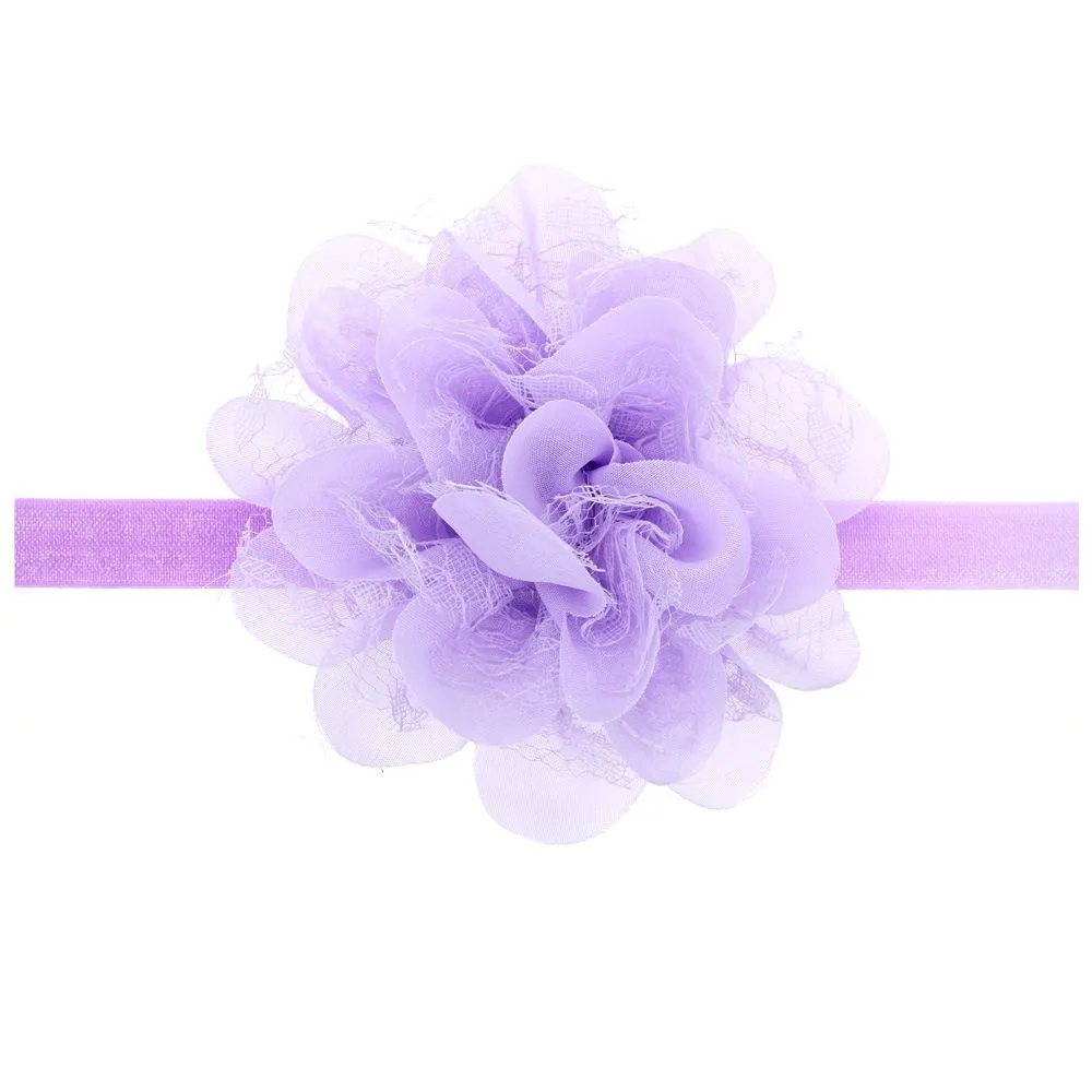 12 Colors Flowers Headbands Baby Children Hair Sticks Elastic Kids Hair Accessories Flowers Girls Head Bands Infant Headband