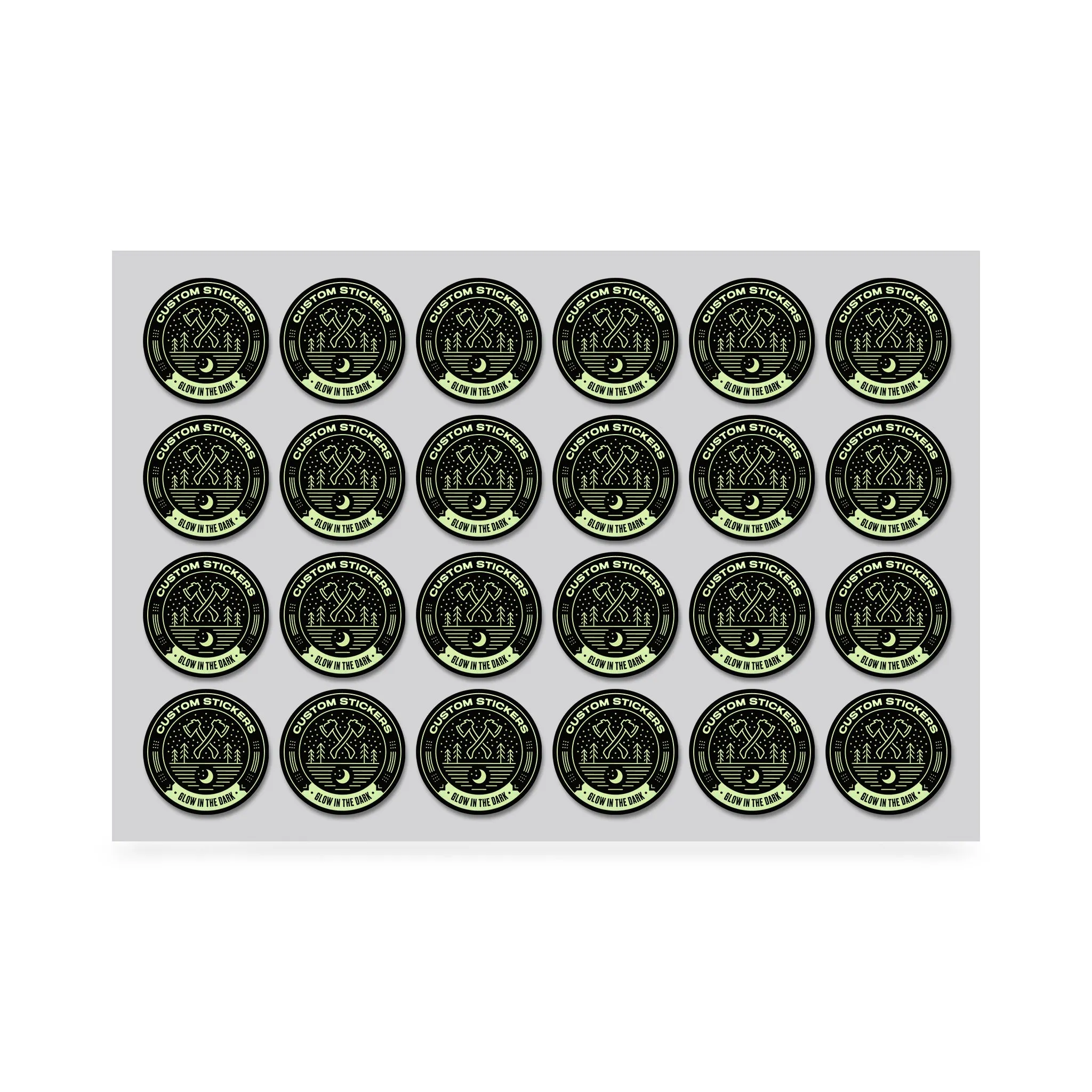 2.5" Custom Printed Glow in the Dark Stickers