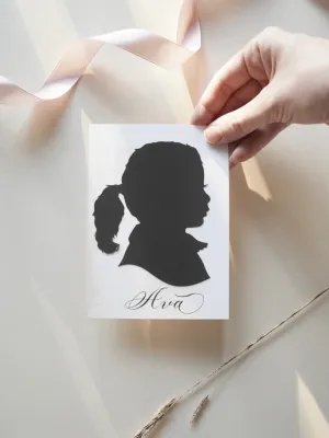 5 by 7 Timeless Hand-Cut Silhouettes by Elle | Custom Art for Generations