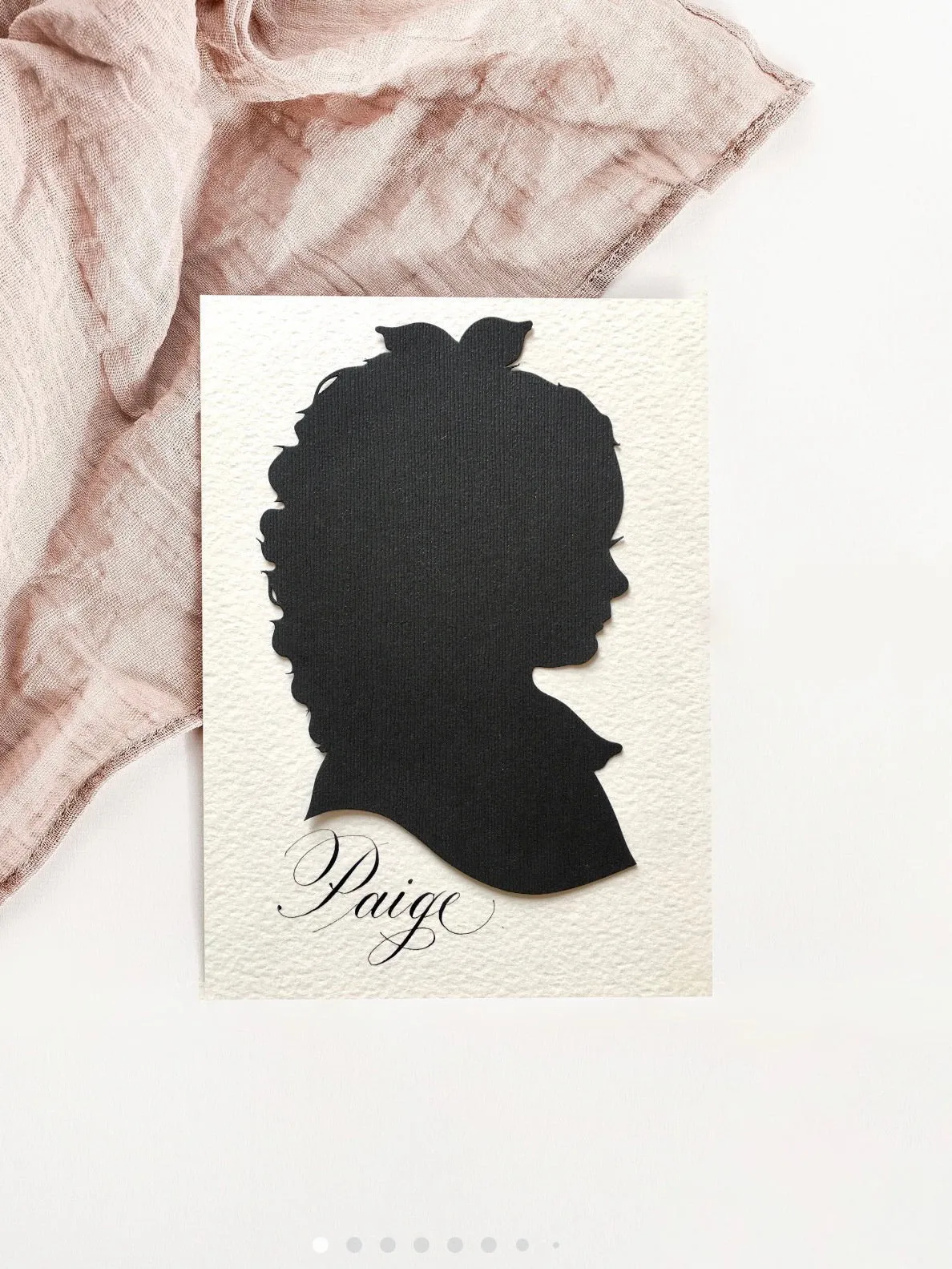 5 by 7 Timeless Hand-Cut Silhouettes by Elle | Custom Art for Generations