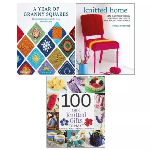 A Year of Granny Squares, 100 Little Knitted Gifts, Knitted Home 3 Books Set