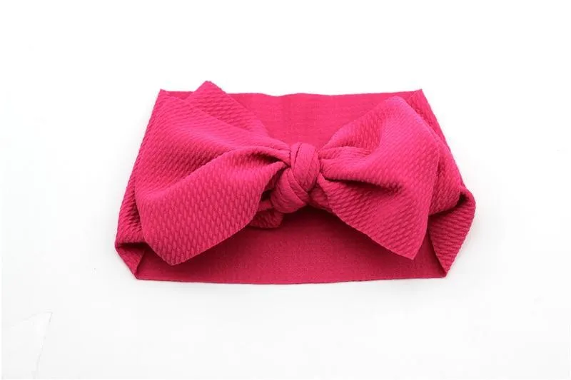 Adjustable Big Bow Headwrap  Top Knot Headbands Over Sized Bow Hair Turban for Newborn Girl