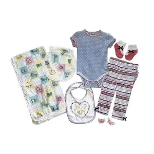 Baby Blanket Animals and Squares Gift Set