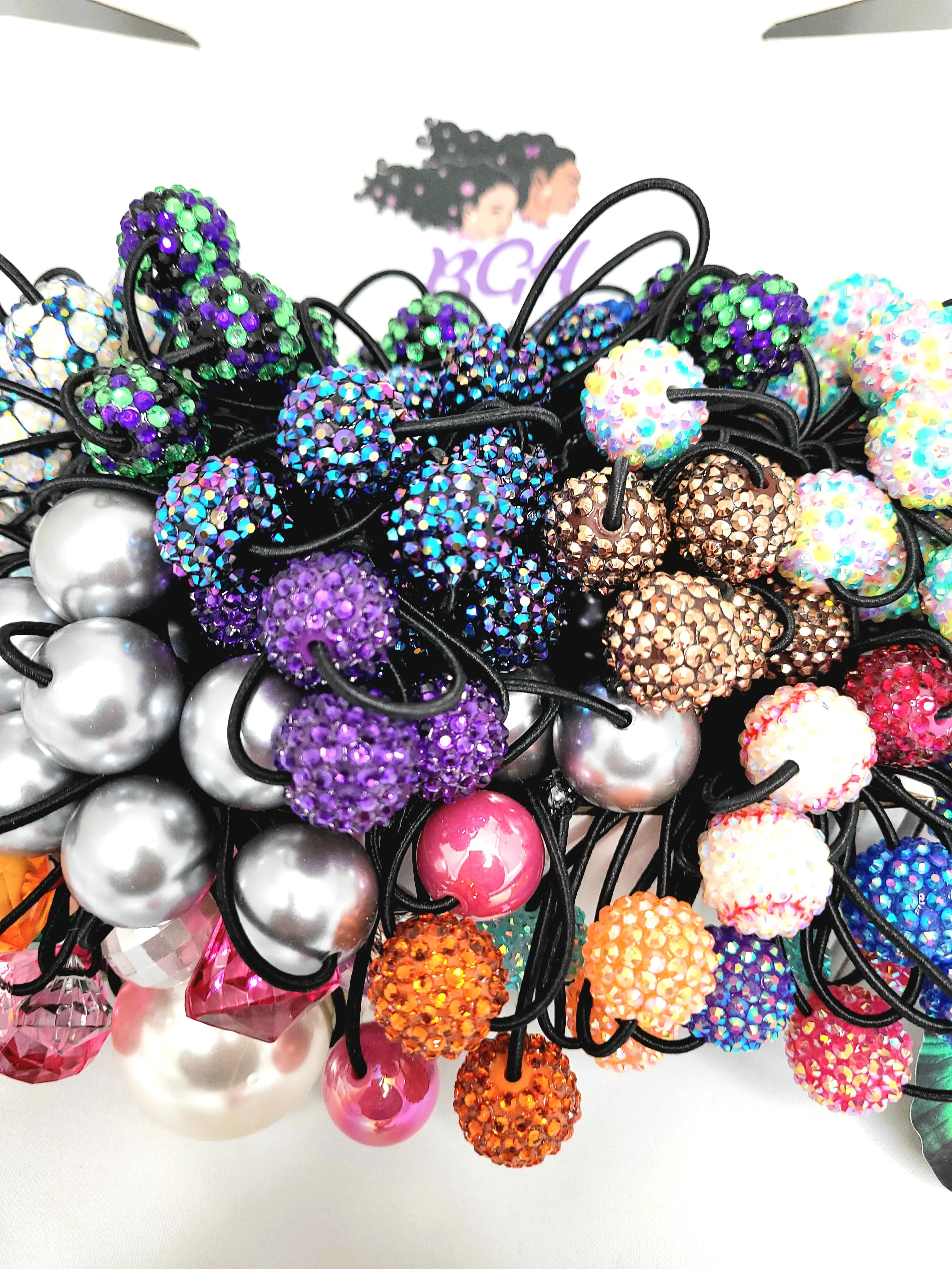 Brown Girls Hair® Accessory Subscription Box | Elastic Ponytail Holder Hair Knockers Ties Balls Bobbles