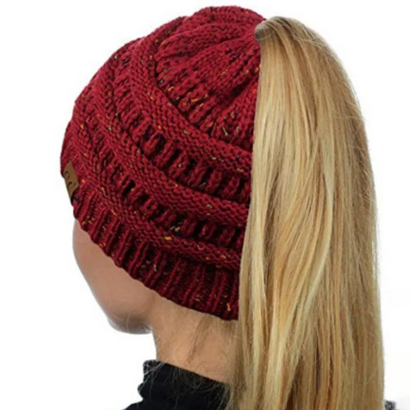 CC Dotted Ponytail Beanie New Style-Buy 1 Get 2 Free