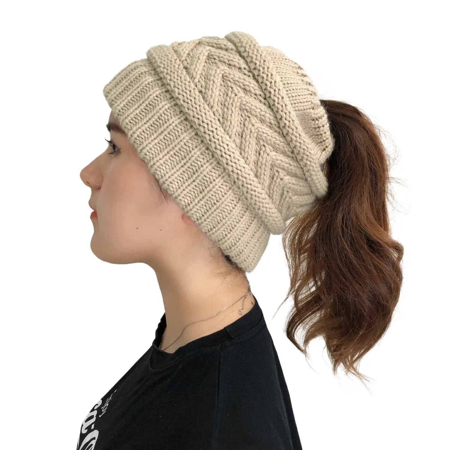 CC Mash up Ponytail Beanie New Style-Buy 1 Get 2 Free