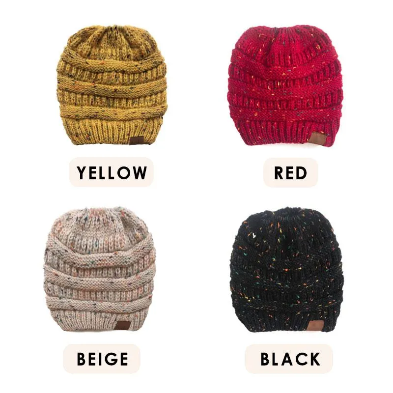 CC Point Yarn Messy Bun Beanie New Style-Buy 1 Get 2 Free