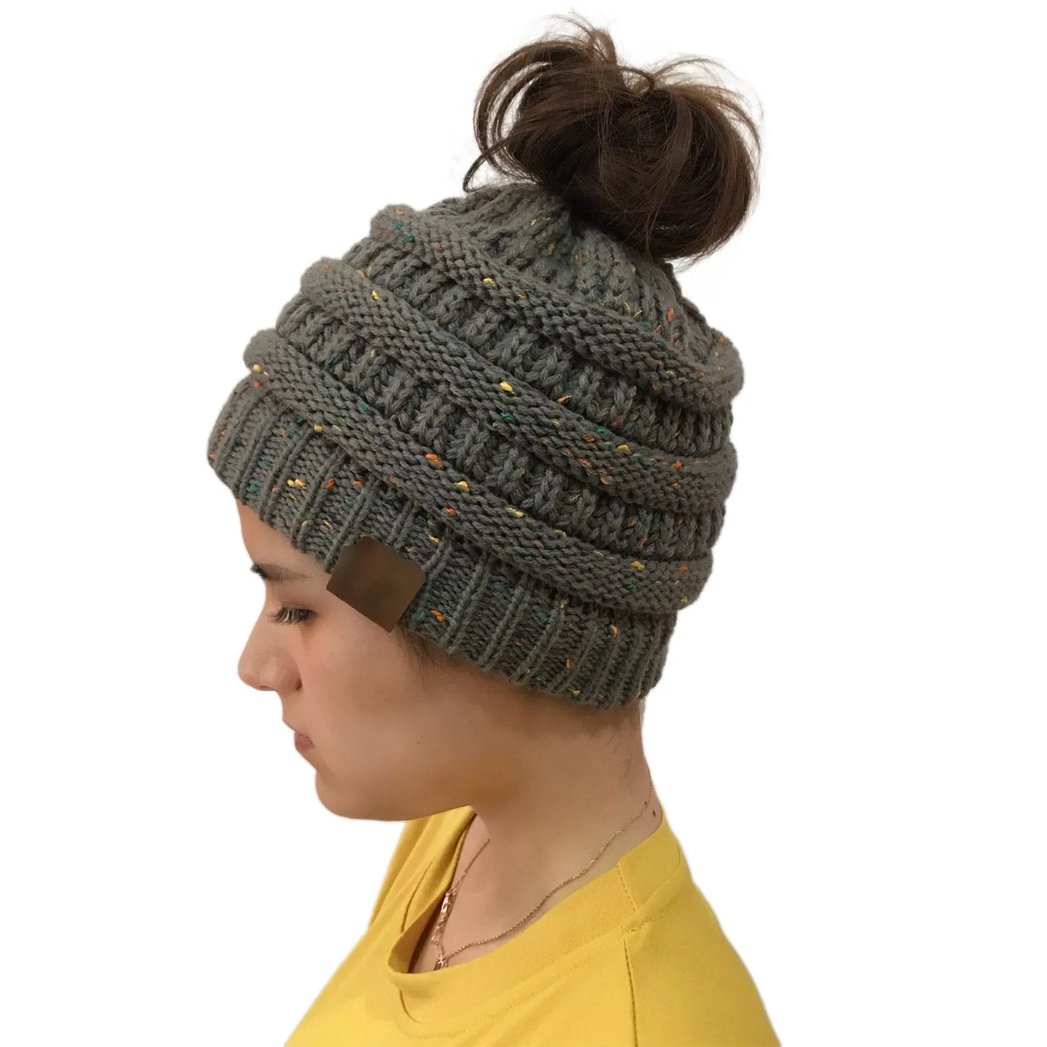 CC Point Yarn Messy Bun Beanie New Style-Buy 1 Get 2 Free