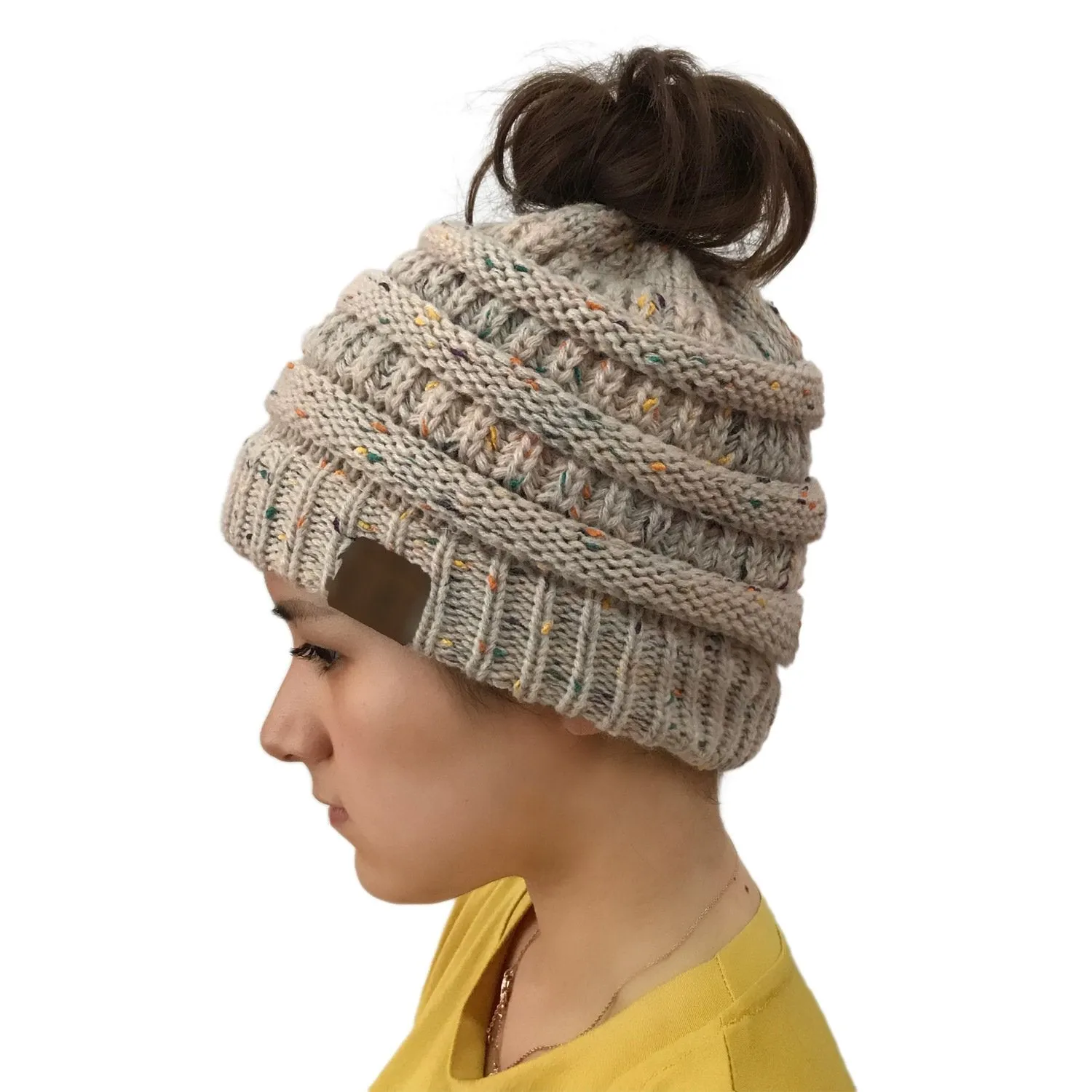 CC Point Yarn Messy Bun Beanie New Style-Buy 1 Get 2 Free