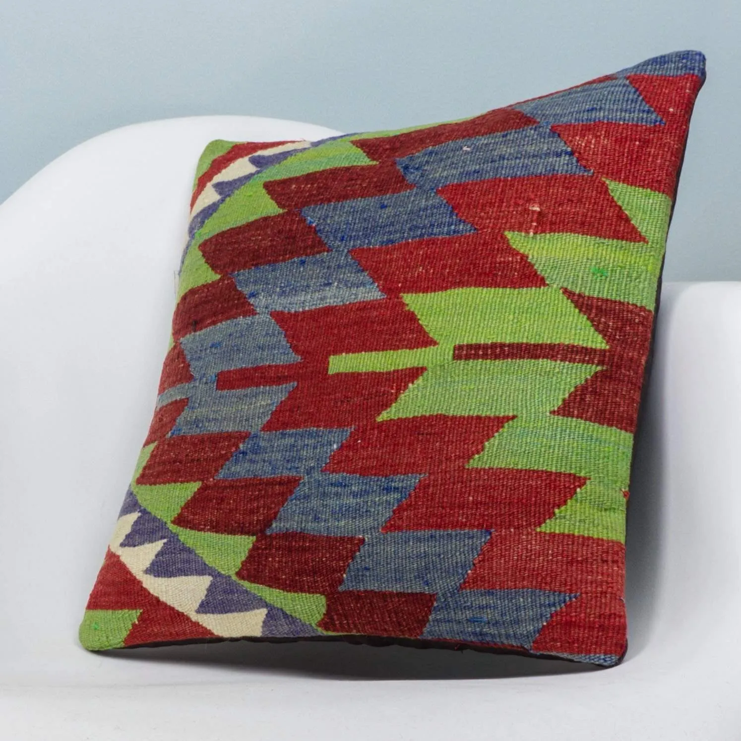 Chevron Multi Color Kilim Pillow Cover 16x16 3982
