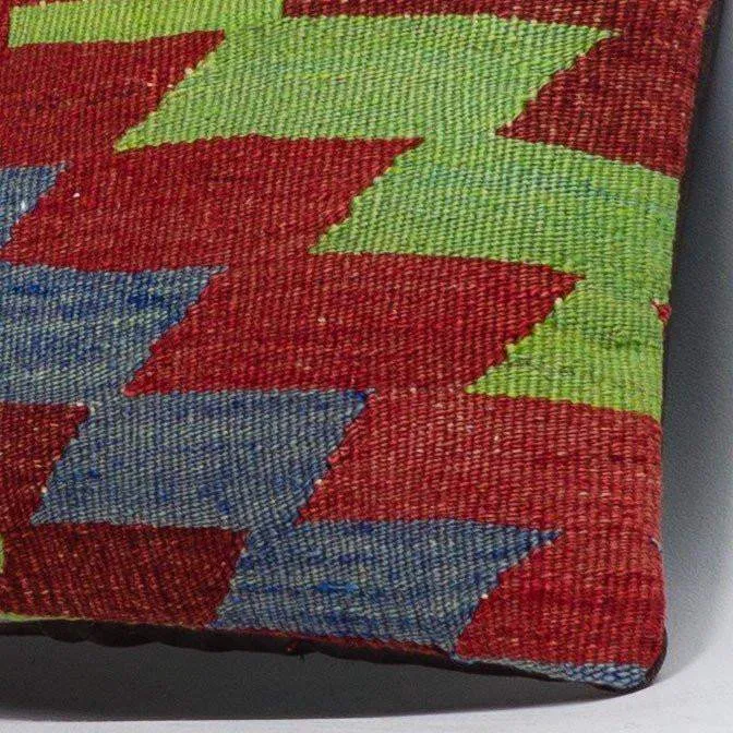 Chevron Multi Color Kilim Pillow Cover 16x16 3982