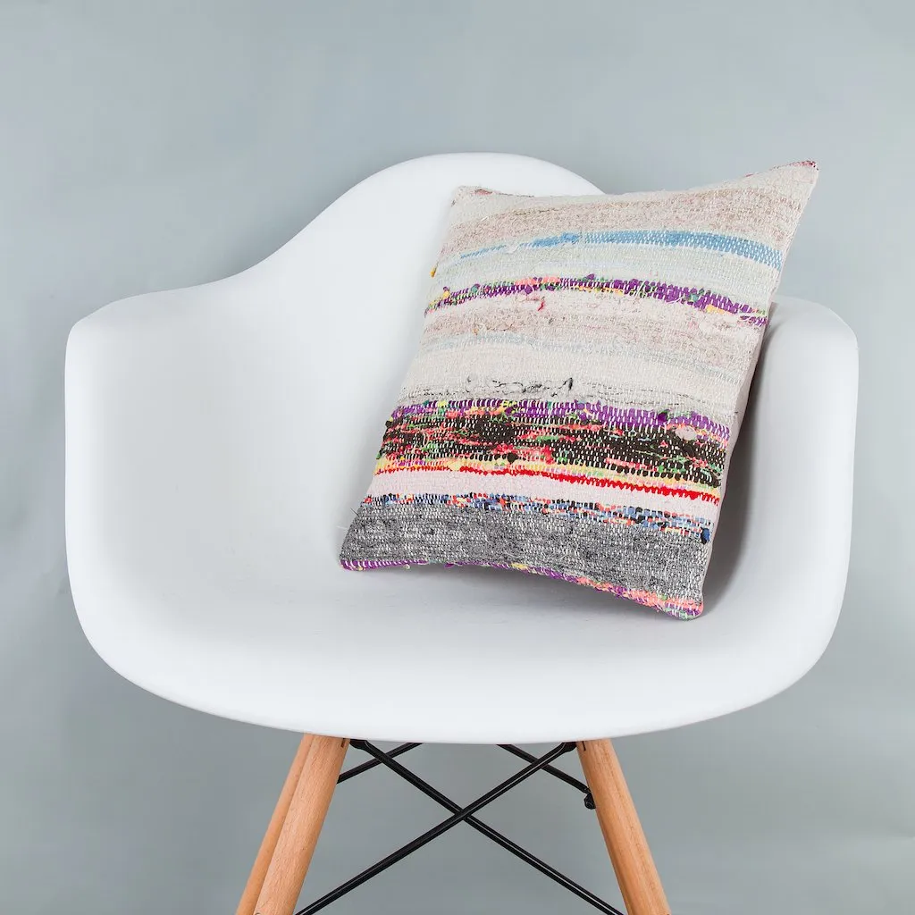 Contemporary Multiple Color Kilim Pillow Cover 16x16 7991