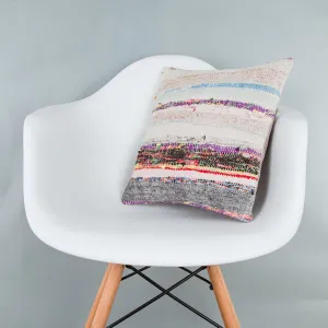 Contemporary Multiple Color Kilim Pillow Cover 16x16 7991