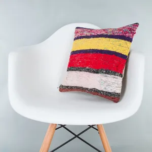 Contemporary Multiple Color Kilim Pillow Cover 16x16 8334