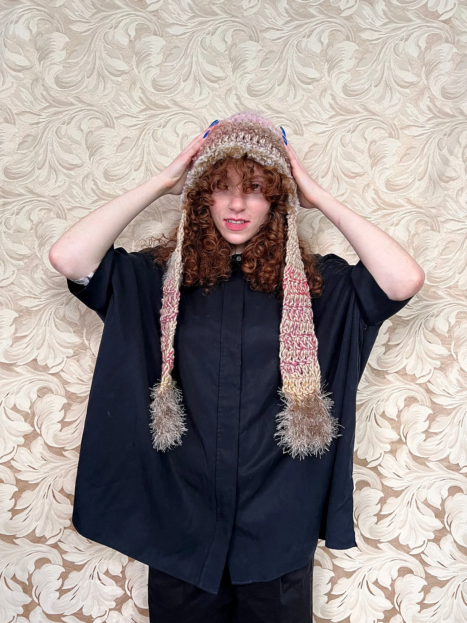 Cool Cat Crochet Hat #1 L/XL