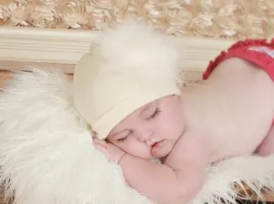 Cream Cotton Hat with Cream Large regular Marabou