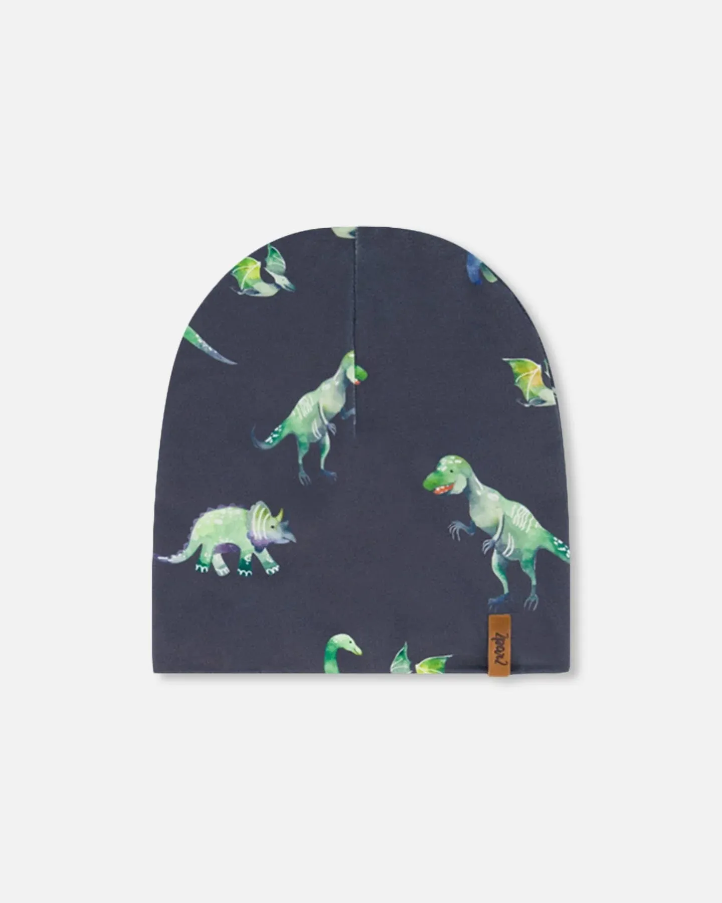 deux par deux Boys Outdoor Hat - Grey Printed Dinosaurs