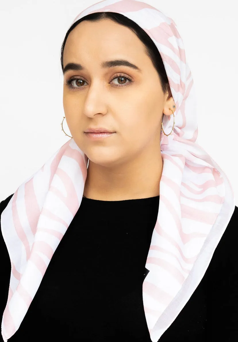 Dusty Pink Zebra Head Scarf