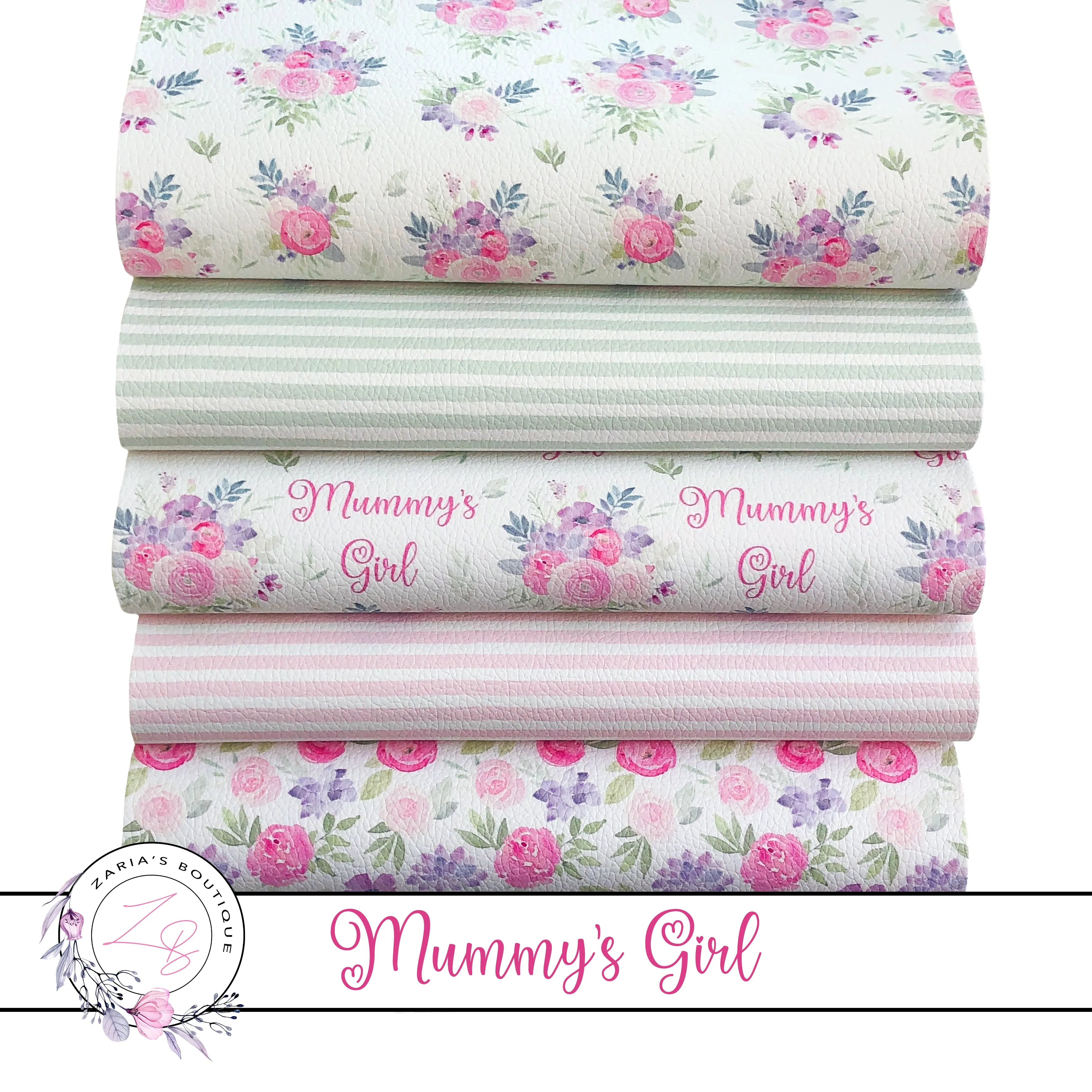 EXCLUSIVE Mummy's Girl Floral Vegan Faux Leather ~ Single Sheets & Multi-Pack