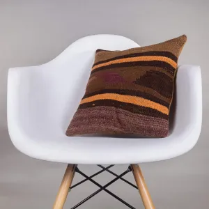 Geometric Brown Kilim Pillow Cover 16x16 4676