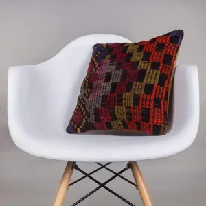 Geometric Multi Color Kilim Pillow Cover 16x16 4618