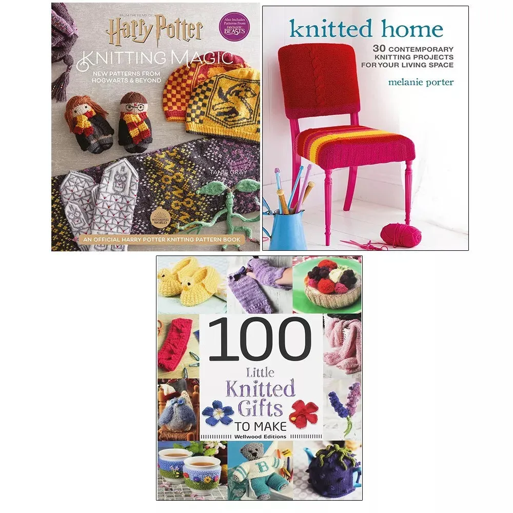 Harry Potter Knitting Magic (HB), 100 Little Knitted Gifts, Knitted Home 3 Books Set