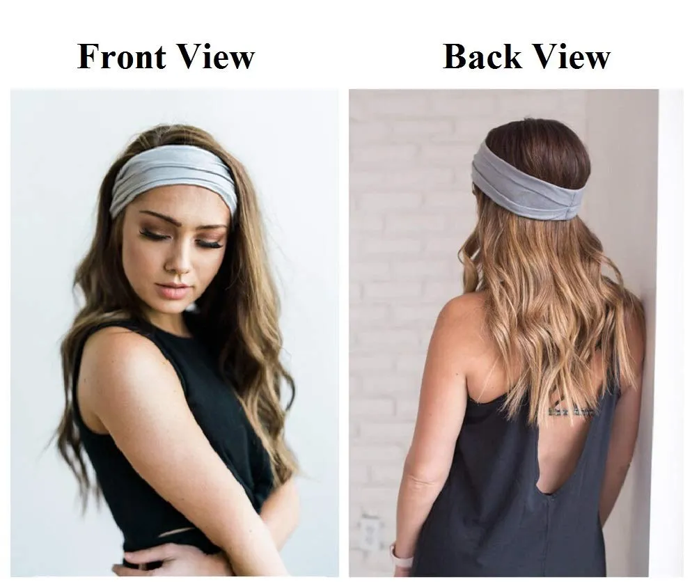 Huachi Women's Headbands Yoga Workout Exercise Headband Sweat Wicking Hair Bands Summer Hair Accessories Solid Colors