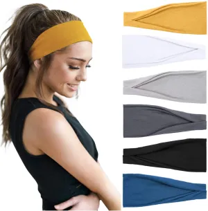 Huachi Women's Headbands Yoga Workout Exercise Headband Sweat Wicking Hair Bands Summer Hair Accessories Solid Colors