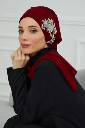 Instant Turban Chiffon Scarf Head Turbans with Gorgeous Unique Jewellery Stone Accessory For Women Headwear Stylish Elegant Design,HT-104