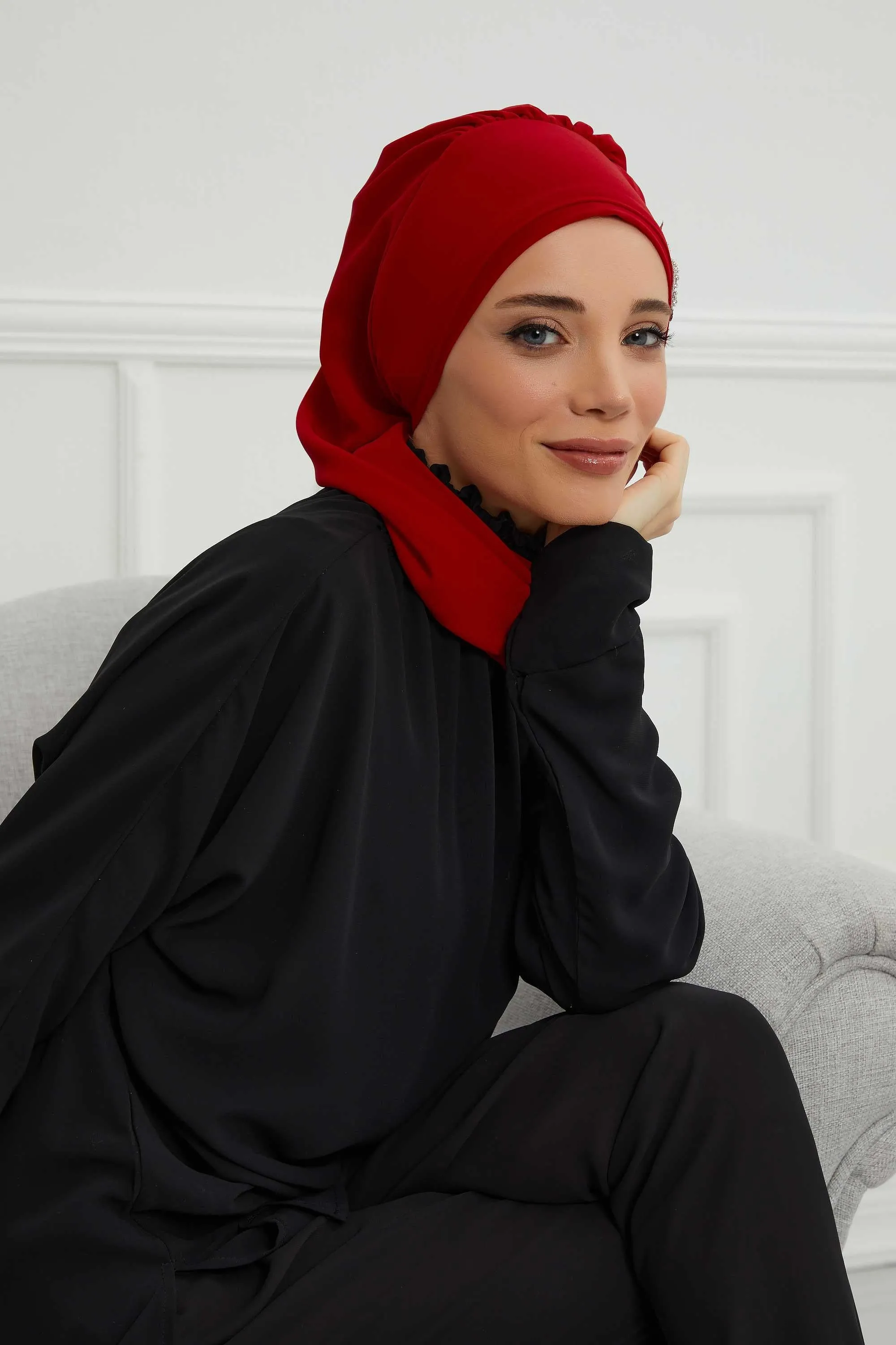 Instant Turban Chiffon Scarf Head Turbans with Gorgeous Unique Jewellery Stone Accessory For Women Headwear Stylish Elegant Design,HT-104