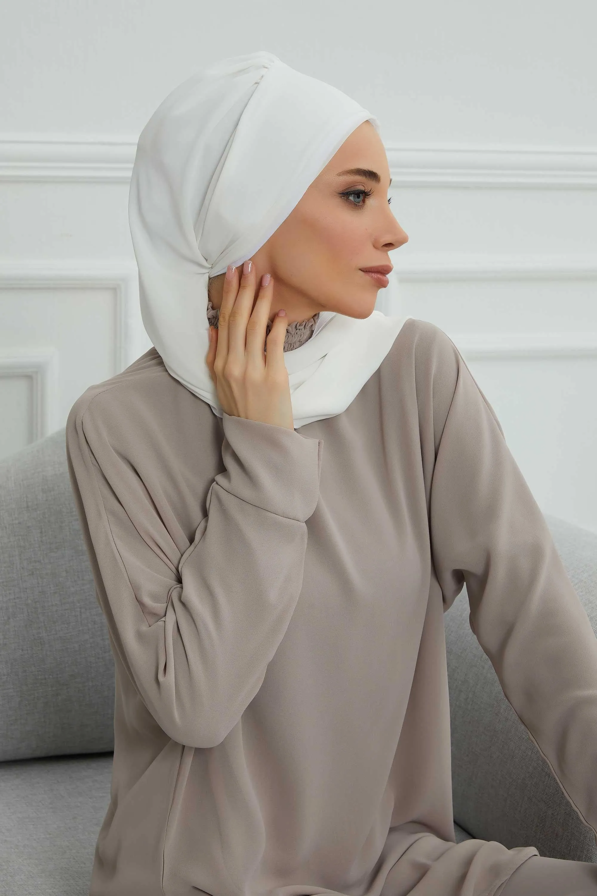 Instant Turban Chiffon Scarf Head Turbans with Gorgeous Unique Jewellery Stone Accessory For Women Headwear Stylish Elegant Design,HT-104