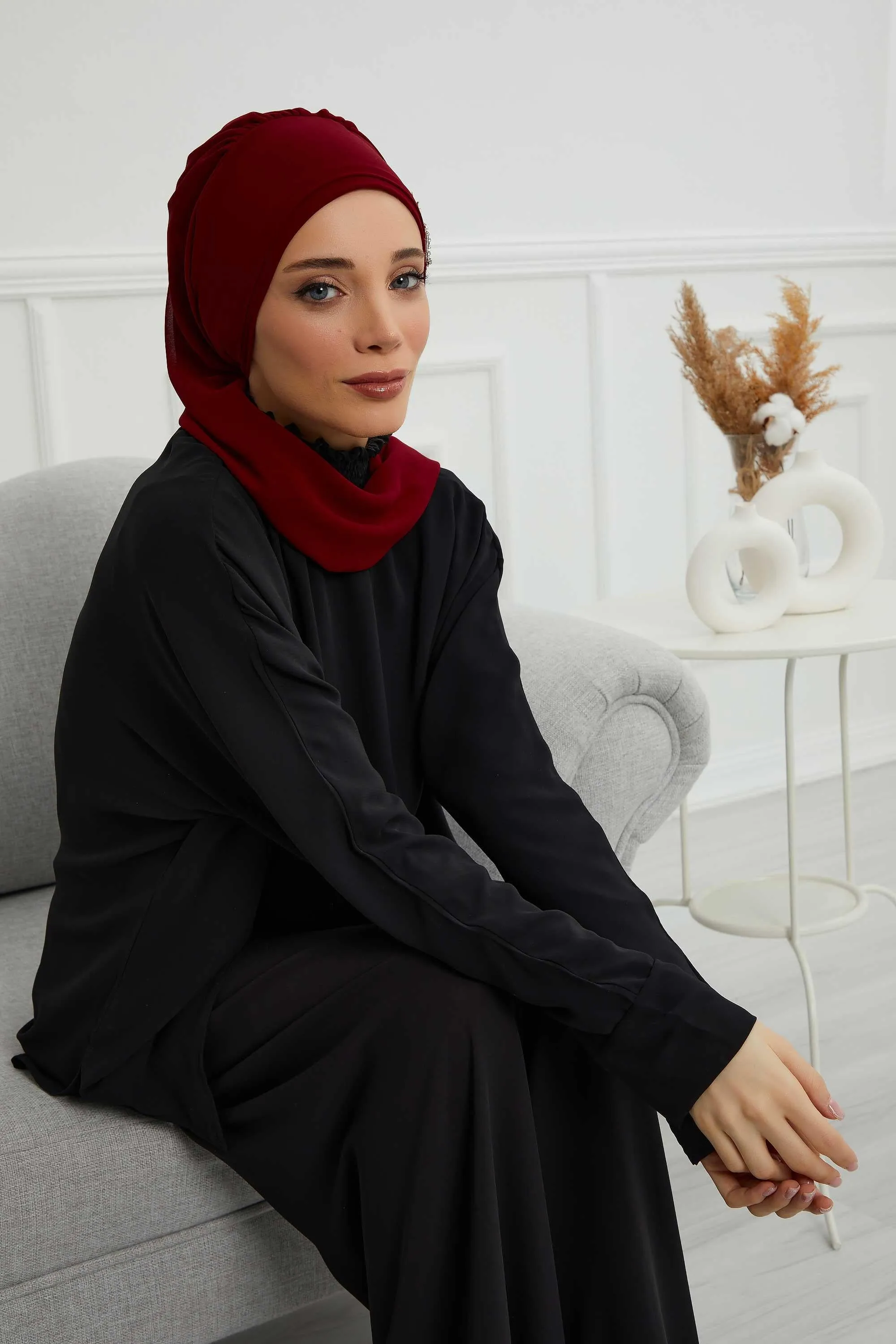 Instant Turban Chiffon Scarf Head Turbans with Gorgeous Unique Jewellery Stone Accessory For Women Headwear Stylish Elegant Design,HT-104