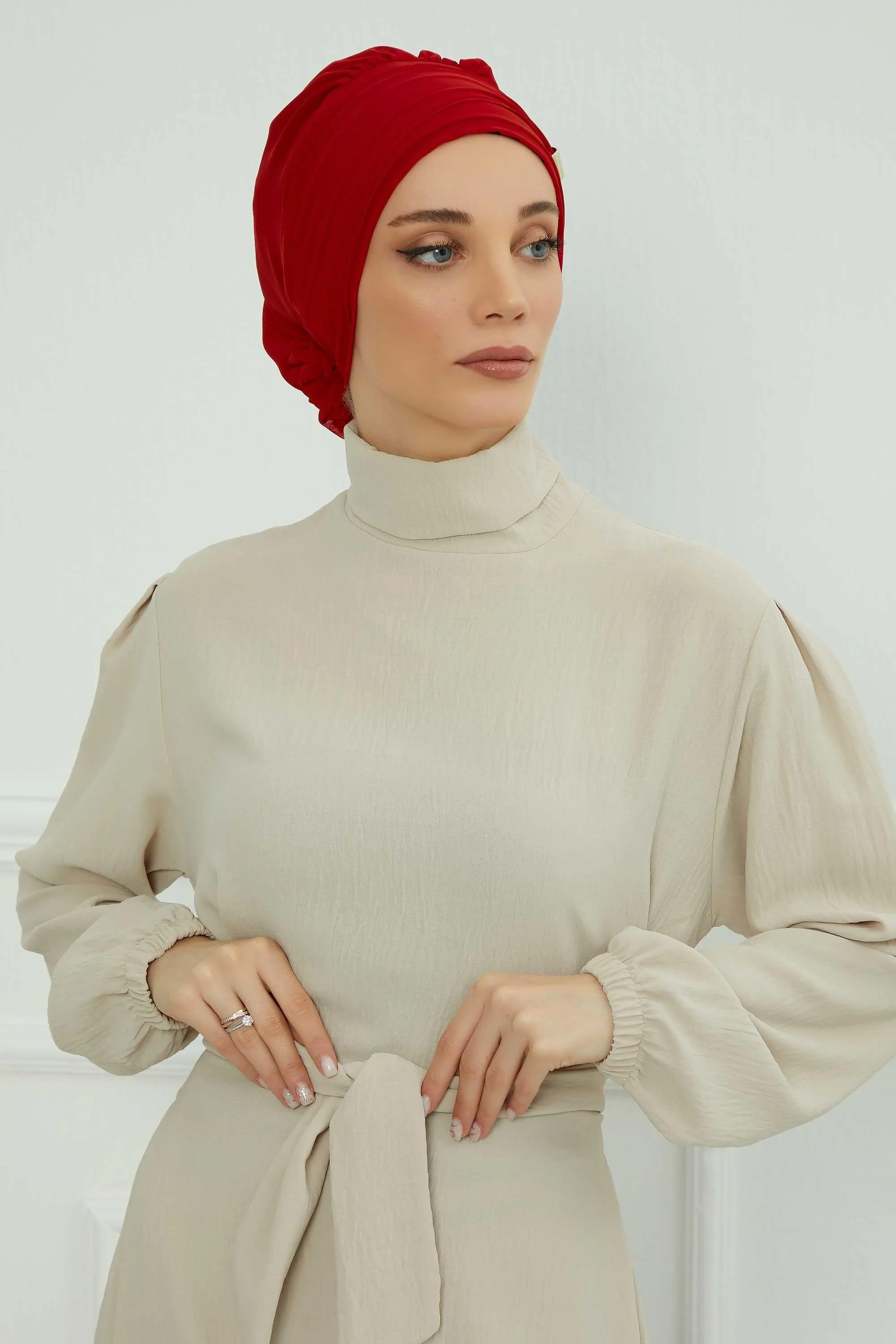 Instant Turban Chiffon Scarf Head Turbans with Unique Accessories For Women Headwear Stylish Elegant Design,HT-95S