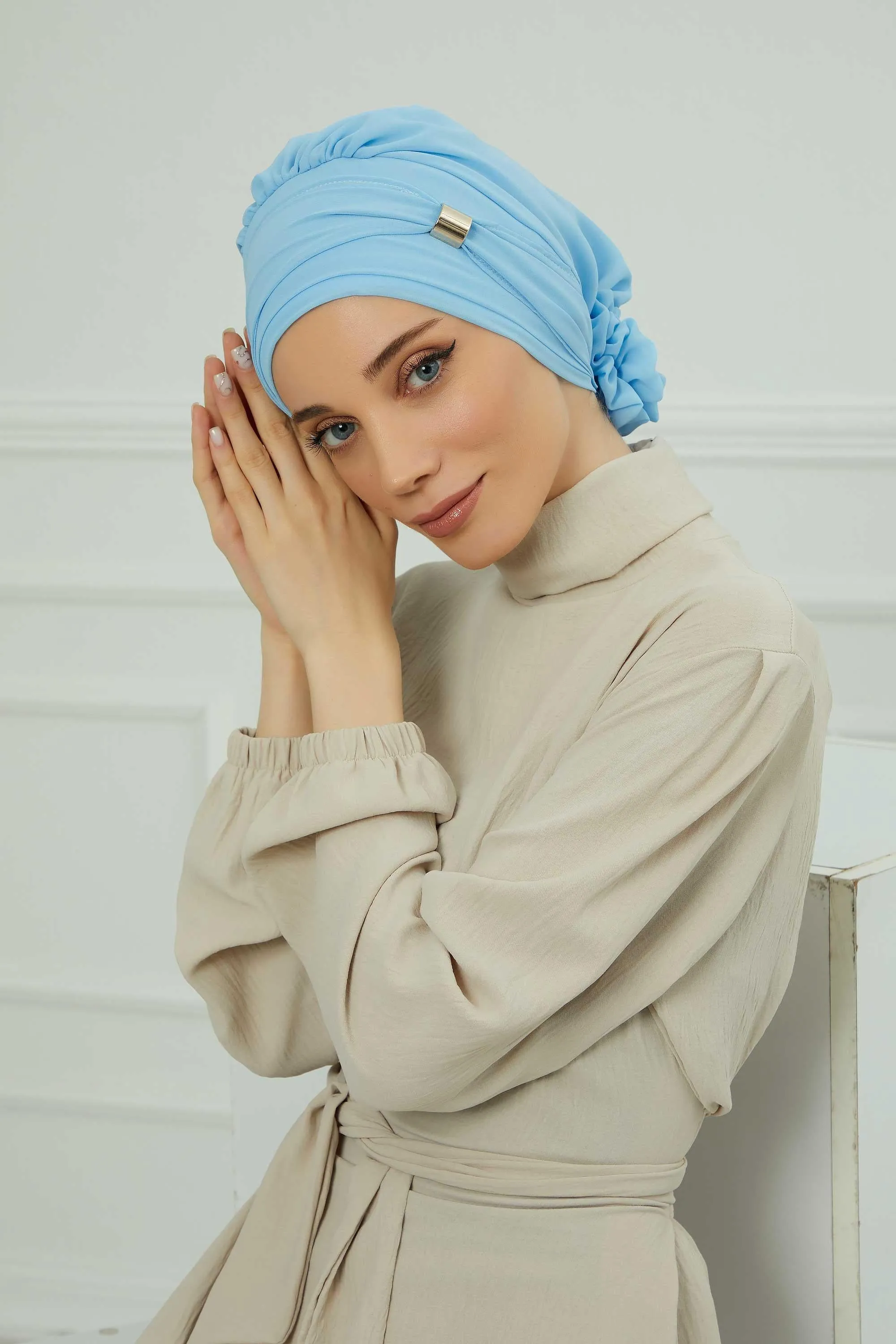 Instant Turban Chiffon Scarf Head Turbans with Unique Accessories For Women Headwear Stylish Elegant Design,HT-95S