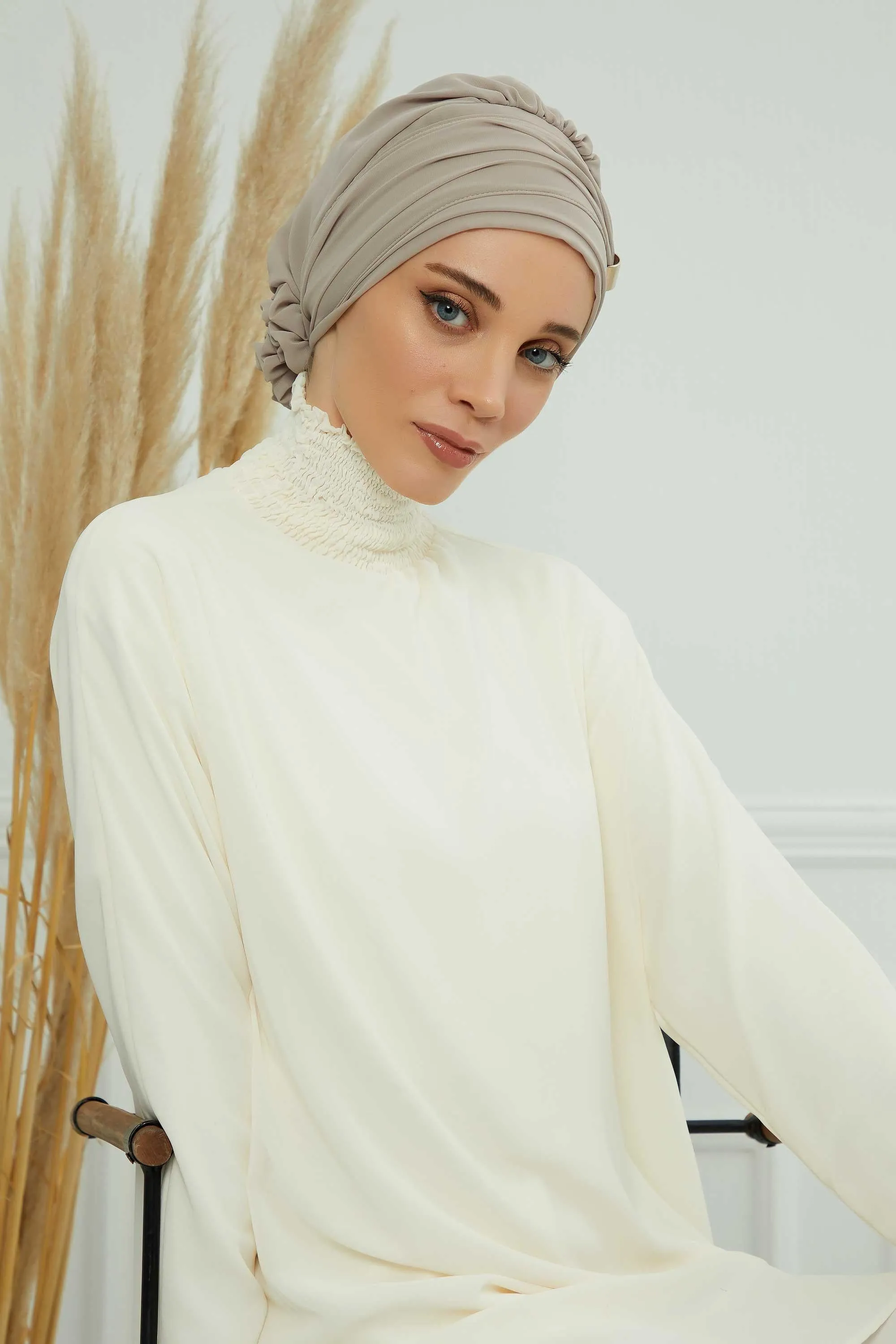 Instant Turban Chiffon Scarf Head Turbans with Unique Accessories For Women Headwear Stylish Elegant Design,HT-95S