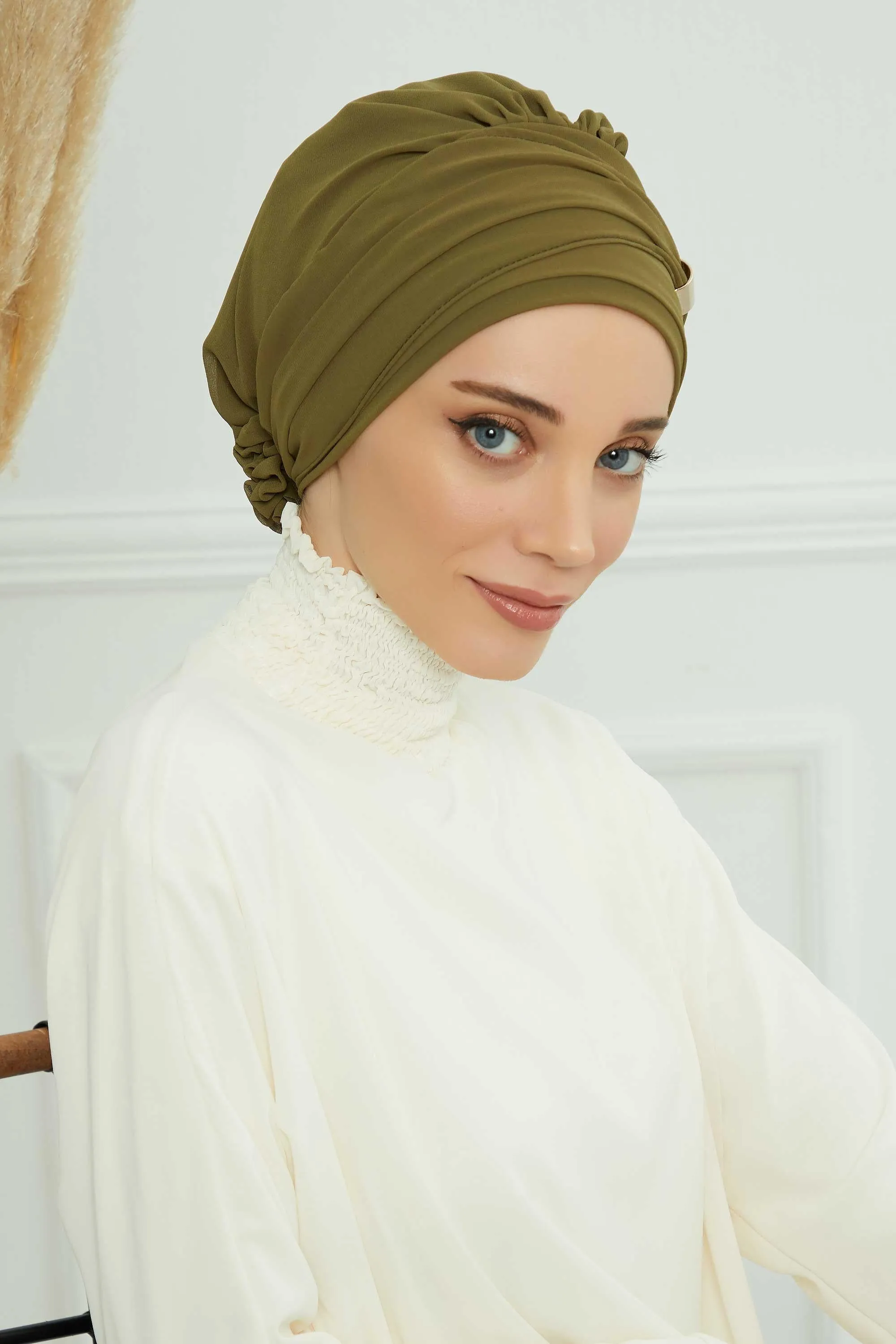 Instant Turban Chiffon Scarf Head Turbans with Unique Accessories For Women Headwear Stylish Elegant Design,HT-95S