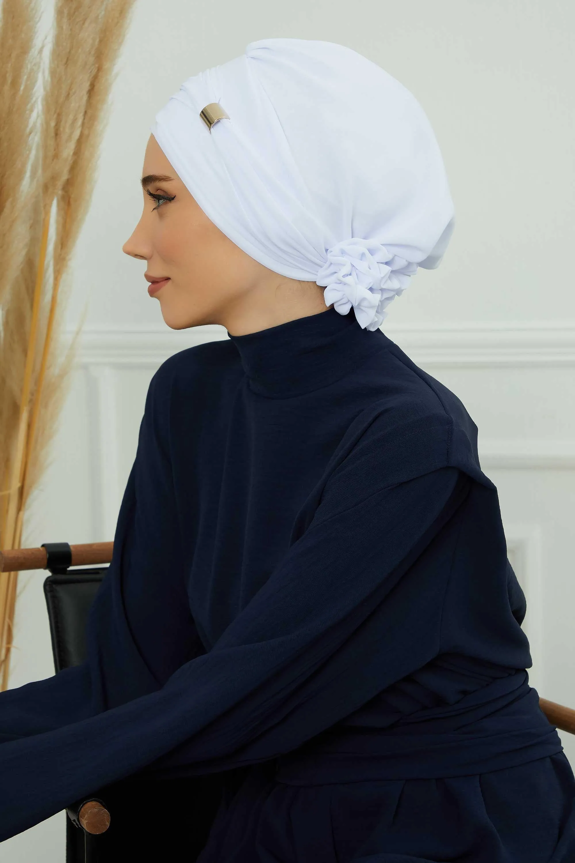 Instant Turban Chiffon Scarf Head Turbans with Unique Accessories For Women Headwear Stylish Elegant Design,HT-95S