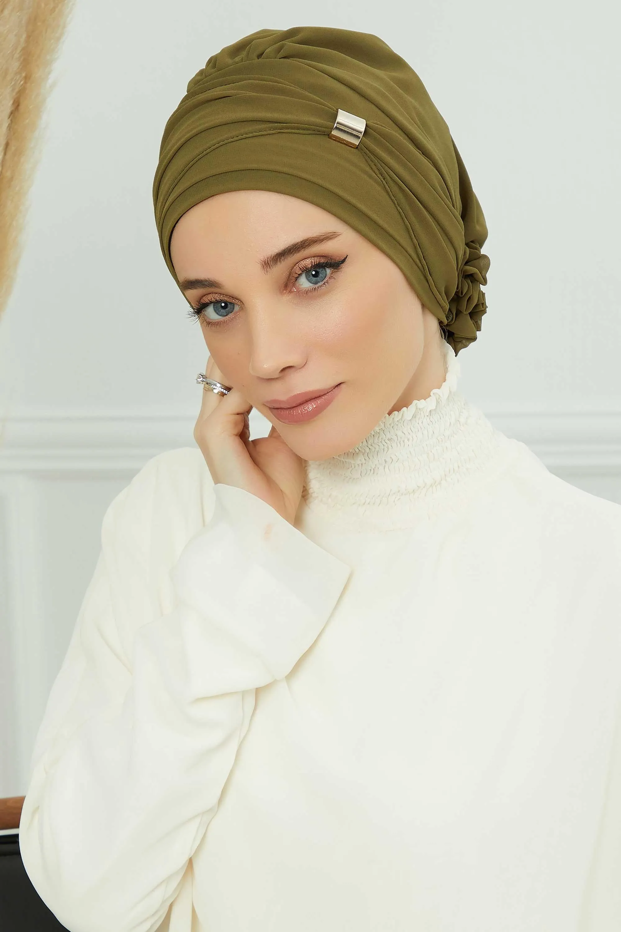 Instant Turban Chiffon Scarf Head Turbans with Unique Accessories For Women Headwear Stylish Elegant Design,HT-95S