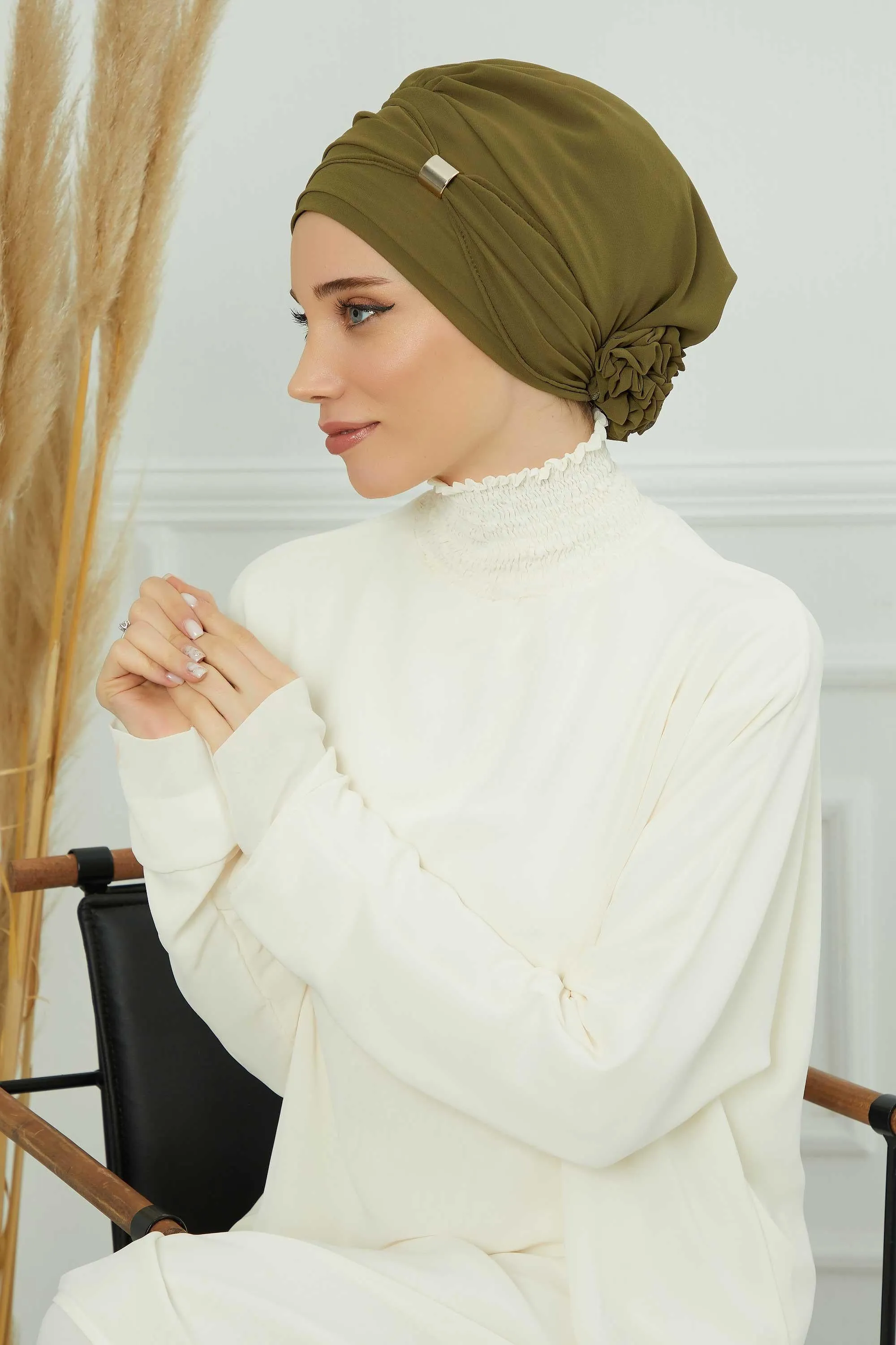 Instant Turban Chiffon Scarf Head Turbans with Unique Accessories For Women Headwear Stylish Elegant Design,HT-95S