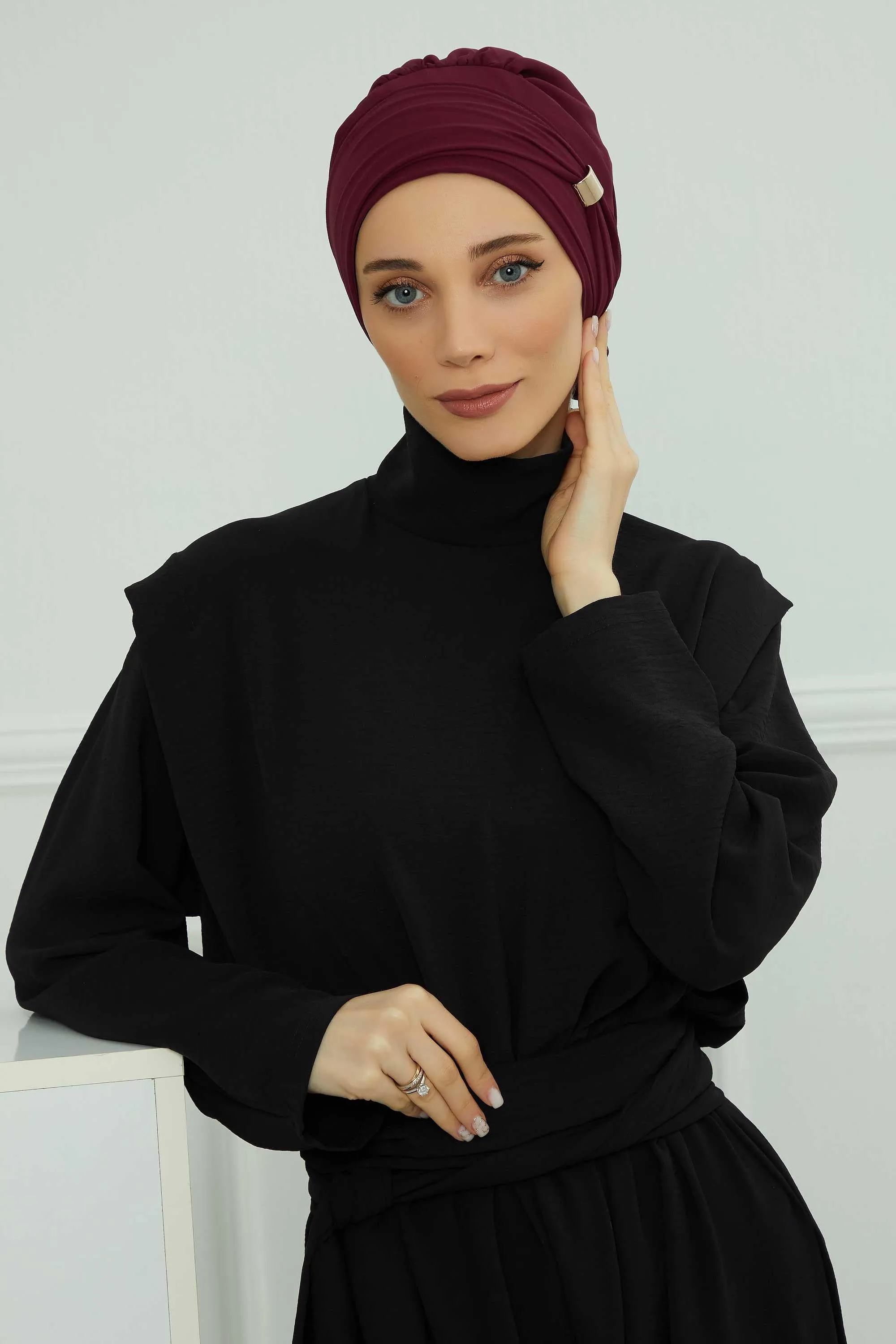 Instant Turban Chiffon Scarf Head Turbans with Unique Accessories For Women Headwear Stylish Elegant Design,HT-95S