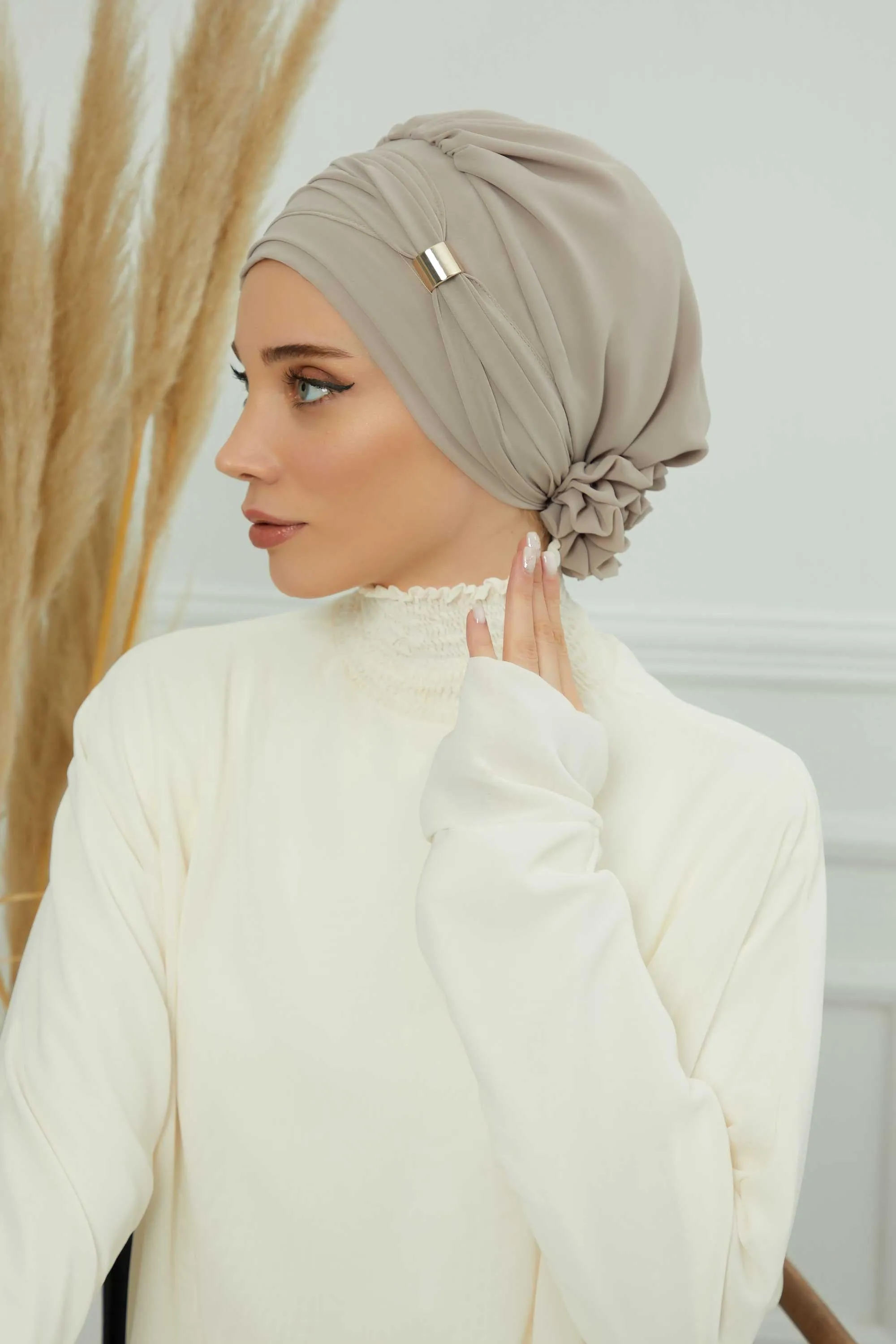 Instant Turban Chiffon Scarf Head Turbans with Unique Accessories For Women Headwear Stylish Elegant Design,HT-95S
