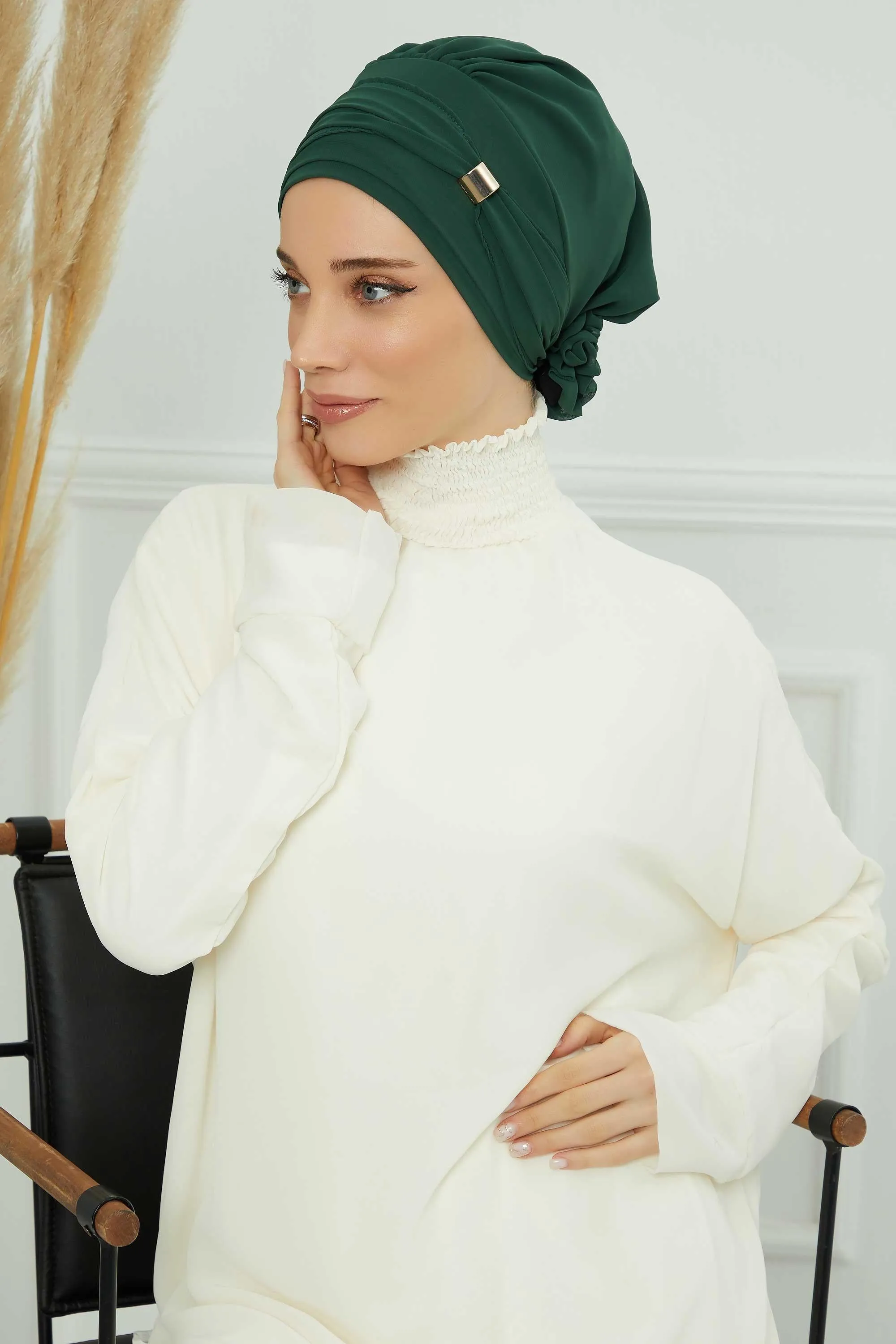 Instant Turban Chiffon Scarf Head Turbans with Unique Accessories For Women Headwear Stylish Elegant Design,HT-95S