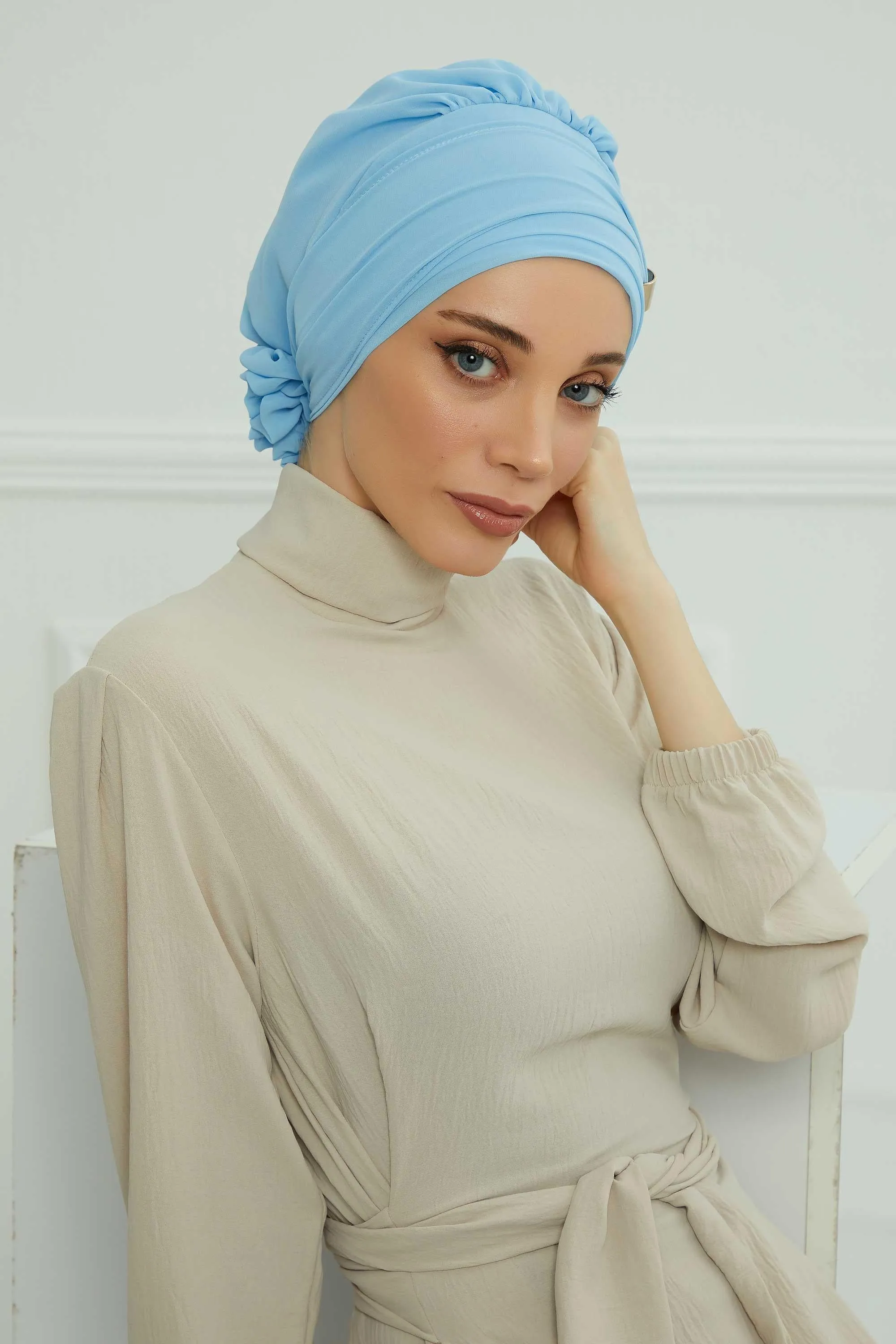 Instant Turban Chiffon Scarf Head Turbans with Unique Accessories For Women Headwear Stylish Elegant Design,HT-95S