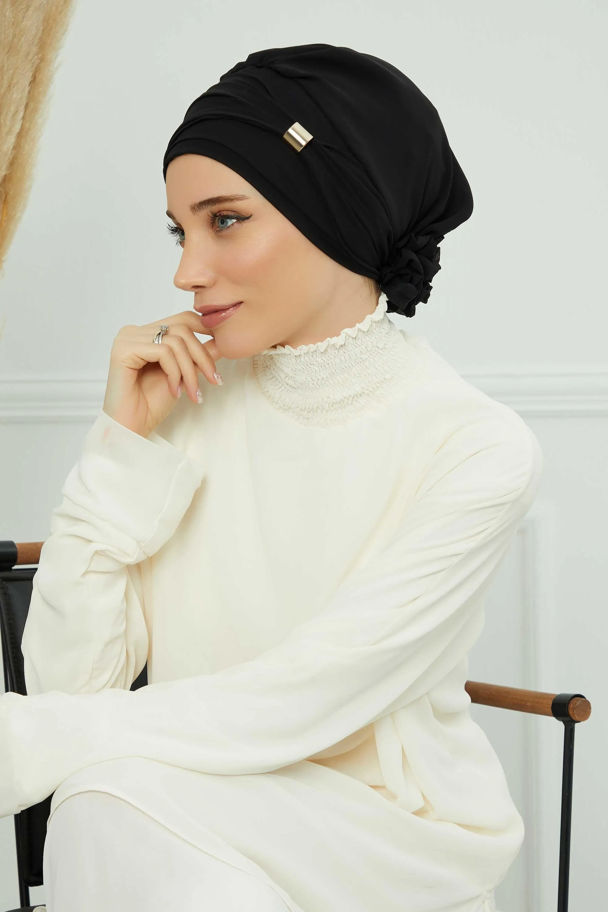 Instant Turban Chiffon Scarf Head Turbans with Unique Accessories For Women Headwear Stylish Elegant Design,HT-95S