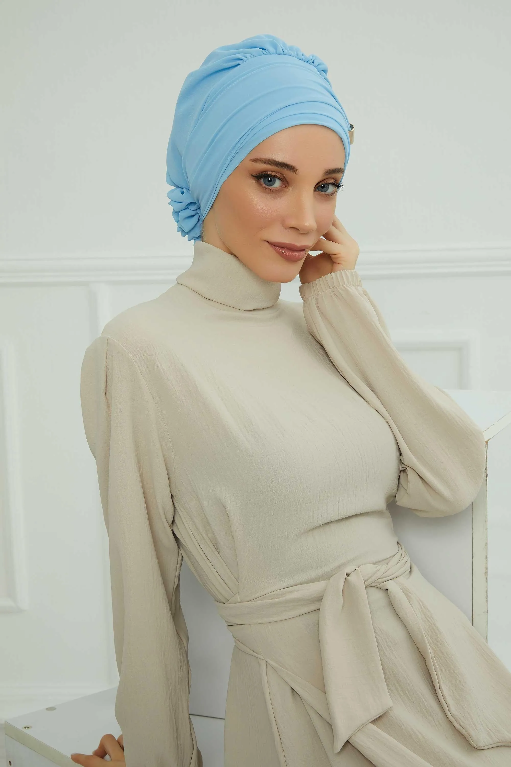 Instant Turban Chiffon Scarf Head Turbans with Unique Accessories For Women Headwear Stylish Elegant Design,HT-95S