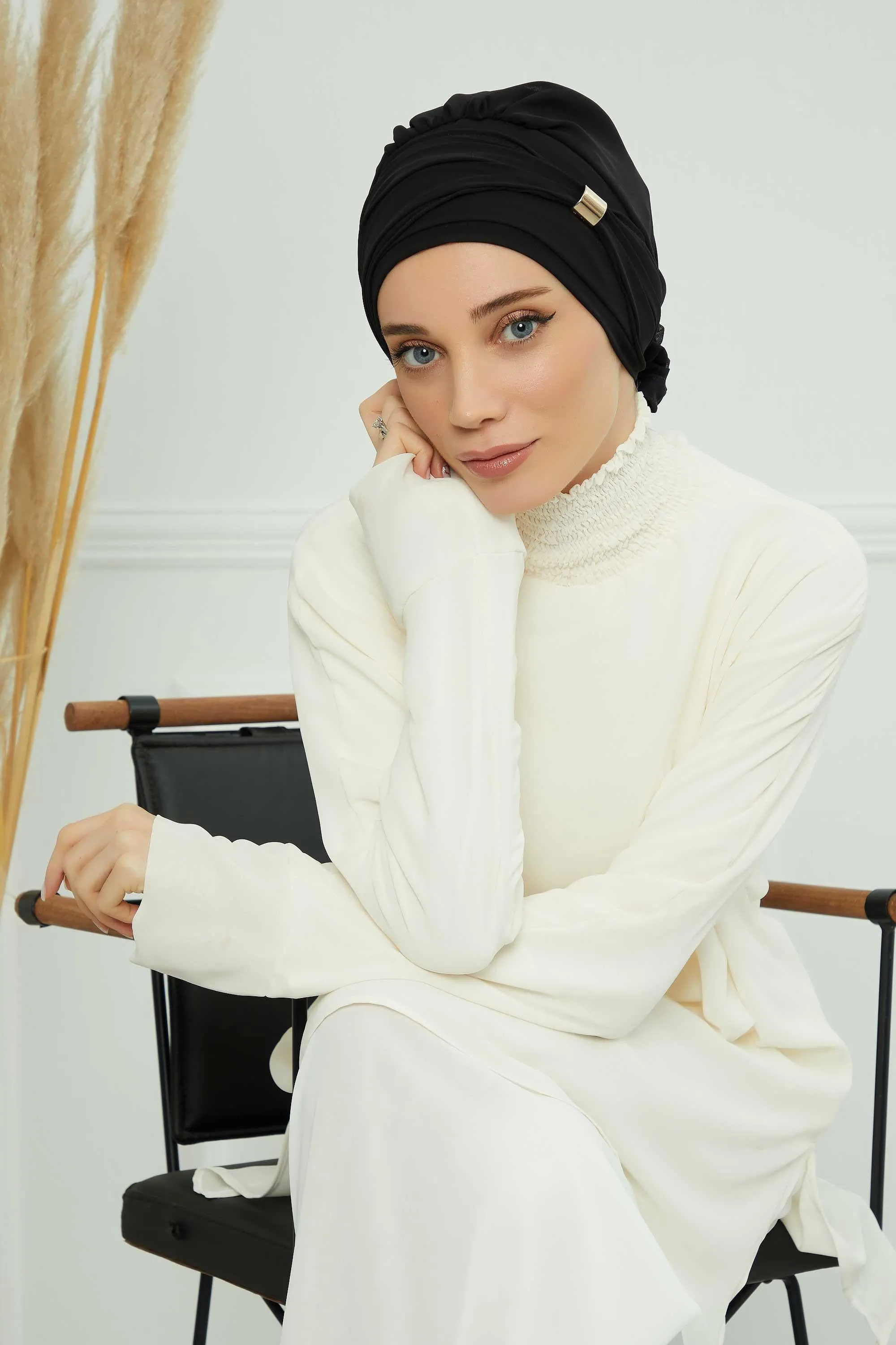 Instant Turban Chiffon Scarf Head Turbans with Unique Accessories For Women Headwear Stylish Elegant Design,HT-95S