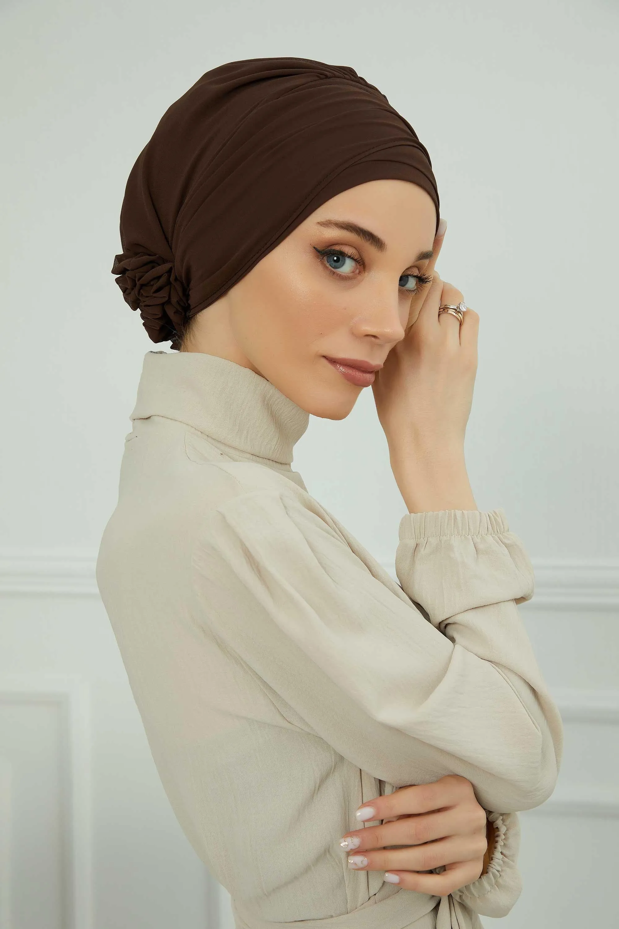 Instant Turban Chiffon Scarf Head Turbans with Unique Accessories For Women Headwear Stylish Elegant Design,HT-95S